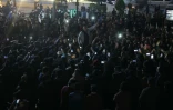 Manifestation à Idleb, dans le nord-ouest de la Syrie, contre les combattants fidèles à l'ancien président Bachar al-Assad