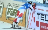 Le désespoir de la Suissesse Michelle Gisin après sa faute dans le final du slalom géant de Kronplatz, en Italie, le 26 janvier 2021