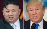Un photomontage réalisé le 2 septembre 2017 de portraits des dirigeants nord-coréen Kim Jong-UN et américain Donald Trump 