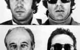 Photo montage datant du 27 octobre 1976 (G à D): Alain Bournat, Francis Pellegrin, Alfred Aimar et Homer Filippi, quatre des cambrioleurs qui ont participé au "Casse du siècle" de la Société Générale à Nice le 17 juillet 1976