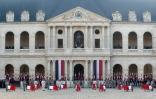 Hommage national aux treize soldats français tués au Mali dans la cour des Invalides à Paris, le 2 décembre 2019  
