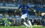 Le milieu d'Everton Idrissa Gueye s'apprête à inscrire un but contre Hajduk Split en Europa League, le 17 août 2017 à Liverpool