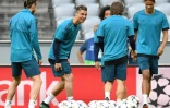 Séance d'entraînement pour Cristiano Ronaldo et ses camarades du Real Madrid à Munich, le 24 avril 2018, à la veille d'y affronter le Bayern