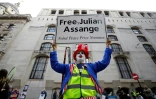 Manifestation de soutien Ă Julian Assange le 7 septembre 2020 Ă Londres