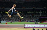 Le Britannique Greg Rutherford lors de la finale du saut en longueur aux JO de Londres, le 4 août 2012
