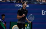 L'Allemand Alexander Zverev après sa victoire face à Jannik Sinner en 8e de finale de l'US Open, le 6 septembre 2021 à New York