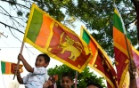 Des sympathisants de Gotabaya Rajapaksa le 17 novembre 2019 à Colombo, au Sri Lanka