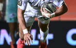 L'ailier toulonnais Gabin Villière marque un essai contre Clermont, le 27 décembre 2020 à Toulon