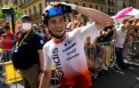 Victor Lafay après sa victoire dans la 2e étape du Tour de France le 2 juillet 2023 à Saint-Sébastien. 