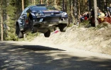 Sébastien Ogier, en Volkswagen Polo R WRC, le 29 juillet 2016 lors du Rallye de Finlande à Jyväskylä