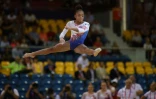 La Française Mélanie de Jesus dos Santos lors des Mondiaux de gymnastiques à Doha le 30 octobre 2018