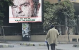 Un portrait de Carlos Ghosn sur une affiche à Berouth le 6 décembre 2018