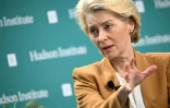 La présidente de la Commission européenne Ursula von der Leyen s'exprime au cercle de réflexion Hudson Institute, à Washington, le 19 octobre 2023