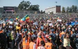 Une manifestation pro-gouvernementale pour défendre la capitale Addis Abeba contre l'avancée des rebelles du Tigré, en Ethiopie, le 7 novembre 2021