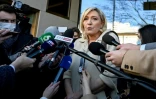 La candidate RN à la présidentielle française Marine Le Pen à Madrid, le 29 janvier 2022