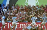 L'un des essais inscrits par l'Argentine face à la Géorgie, lors du Mondial le 25 septembre 2015 à Gloucester