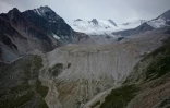 Le glacier Adygene, dans la chaîne de montagnes du Tian Shan, au Kirghizstan, le 7 juillet 2024