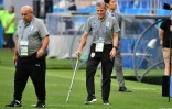 Le sélectionneur uruguayen Oscar Tabarez au début d'un entraînement, le 19 juin 2018 à Rosto