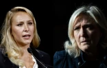 Montage de photos de Marion Marechal à Paris le 28 septembre 2019 et de sa tante Marine Le Pen, candidate du RN à la présidentielle à Mesnil-Raoul (Seine-Maritime) le 8 décembre 2021