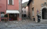 Dégâts dans le village de Visso, dans le centre de l'Italie après le séisme, le 27 octobre 2016