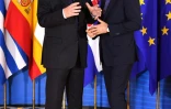 Le président de la Commission européenne Jean-Claude Juncker (à gauche) et le Premier ministre italien Giuseppe Conte à Bruxelles le 24 juin 2018.