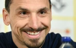 L'attaquant suédois Zlatan Ibrahimovic, lors d'une conférence de presse, le 22 mars 2021 à Stockholm, à trois jours du match de qualification pour le Mondial-2022 contre la Géorgie