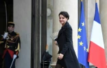 La ministre de l'Éducation nationale Najat Vallaud-Belkacem le 8 mars 2017 au palais de l'Élysée