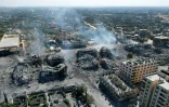 La ville d'Al-Zahra, au sud de la ville de Gaza, après un bombardement israélien le 20 octobre 2023
