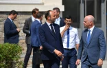 Le Premier ministre Edouard Philippe et le ministre de l'Education Jean-Michel Blanquer le 30 août 2019 dans un lycée du sud-est de la France pour la rentrée des professeurs