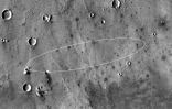Image fournie par la Nasa du lieu prévu de l'atterissage d'InSight sur Mars  