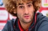 Le milieu de la Belgique Marouane Fellaini en conférence de presse au centre d'entraînement du Haillan, le 11 juin 2016