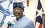 George Weah s'adresse à la presse, le 19 novembre 2021 à Monrovia
