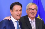 Le Premier ministre italien Giuseppe Conte et le président de la Commission européenne Jean-Claude Juncker à Bruxelles le 24 novembre 2018.