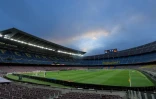 Vue du Camp Nou à Barcelone avant la rencontre de Liga à huis clos entre le Barça et Leganes, le 16 juin 2020