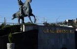 La statue du général Francisco "Pancho" Villa à El Parral, le 18 juillet 2023, au Mexique 