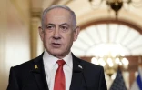 Le Premier ministre israélien Benjamin Netanyahu s'adresse à la presse depuis le Capitole, à Washington, le 7 février 2025