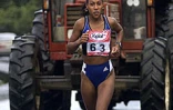 Marcelle Puy. La Possessionaise termine à la deuxième place du marathon féminin avec un temps de 2h 56' 36&quot; 
Photo Noël Thomas