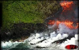 14 janvier 2002, la lave traverse la route nationale 2 reliant Sainte-Rose (Est) à Saint-Philipe (Sud) et se jete dans la mer