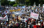 20 000 grévistes de l'Éducation nationale ont manifesté dans les rues de Saint-Denis le mardi 15 avril 2003. il s'agit de la plus grande manifestation de ces 20 dernières années
