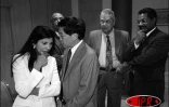Nassimah Dindar, présidente UMP du conseil général de La Réunion et André Thien Ah Koon, ancien député-maire UMP du Tampon. À l'arrière-plan, Paul Vergès, Paul Vergès, président communiste de la Région et René-Paul Victoria, député-maire de Saint-Denis (U