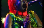 Rita Marley et ses deux &quot;équipières&quot; des &quot;I-Threes&quot; lors du concert qu'elles ont donné le mercredi 18 juillet 2001 à Saint-Paul