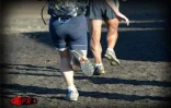 Les concurrents du Grand raid 2002 lors de leur passage au Piton Textor sur la route du volcan