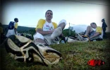 Les concurrents du Grand raid 2002 lors de leur passage au Piton Textor sur la route du volcan