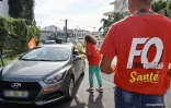 Mobilisation contre la réforme des retraites devant le CHU à Saint-Denis