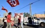 Mobilisation de l'intersyndicale devant la SRPP au Port