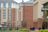 Des étudiants sur le campus de l'université Liberty à Lynchburg, le 31 mars 2020 en Virginie
