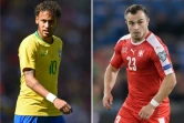 L'attaquant brésilien Neymar et son homologue suisse Xherdan Shaqiri