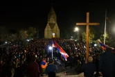 Cérémonie au cimetière militaire d'Erevan à la mémoire des victimes du conflit avec l'Azerbaïdjan au Nagorny Karabakh, le 18 décembre 2020 en Arménie