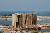 Les silos à grains endommagés du port de Beyrouth, le 2 août 2022 au Liban