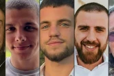 Des Photos fournies le 25 juillet 2024 par le Forum des familles d'otages, montrent (G à D) Ravid Katz, Kiril Brodski, Tomer Ahimas, Oren Goldin et Maya Goren, avant leur mort pendant l'attaque du Hamas le 7 octobre. Israël a annoncé avoir récupéré les corps des cinq Israéliens qui avaient été emmenés à Gaza